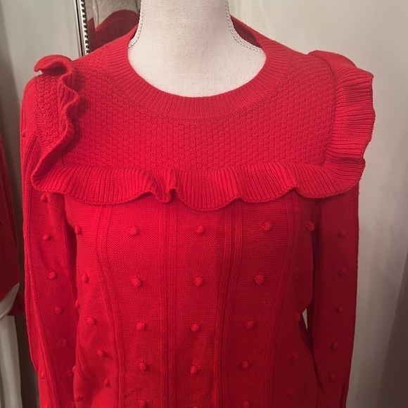 KATE SPADE NEW YORK ruffle yoke sweater Size Small - Picture 10 of 15